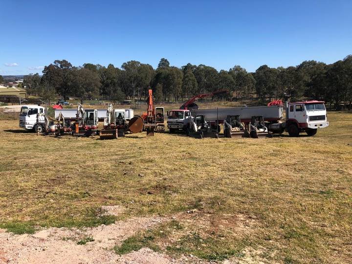 Plant ready for site work - Allsites Excavations Sydney Allsites excavators bobcats and tip trucks ready for Sydney excavation work