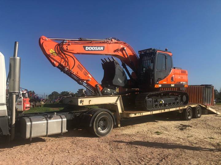 Excavator transport - Allsites Excavations Sydney Excavator transported on a truck for operated excavation hire in Sydney