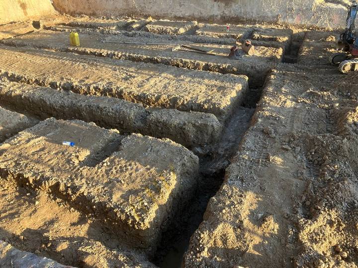 Stepped footing excavation - Allsites Excavations Sydney Stepped rock footing excavation for retaining walls in Sydney