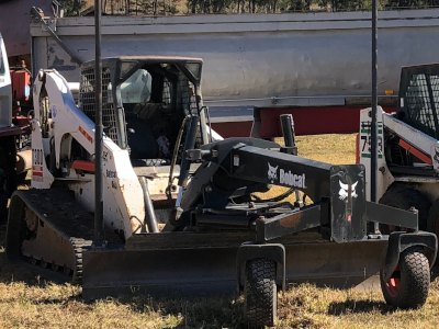 Bobcat T300 tracked loader hire Sydney Bobcat T300 tracked loader with 4 in 1 bucket for Sydney site preparation