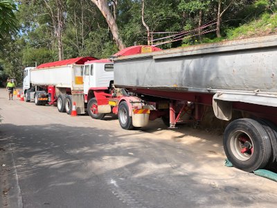 Semi-trailer tip truck hire Sydney for bulk material transport Semi-trailer tip truck for bulk excavation material transport across Sydney